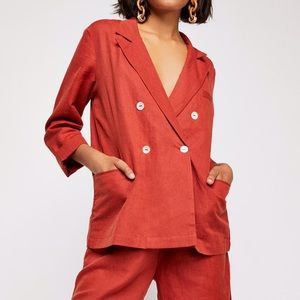 Free people Winnie linen suit in rust